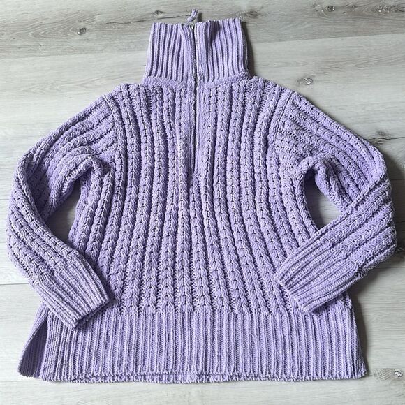 Aerie Cable Car Quarter Zip Sweater Size SP‎ LAVENDER NWT in packaging - Picture 3 of 6